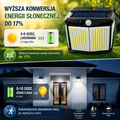 Lámpara solar de pared LED 412LED con sensor de movimiento IP65