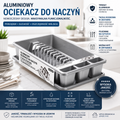 Aluminum dish drainer with drip tray and cutlery holder