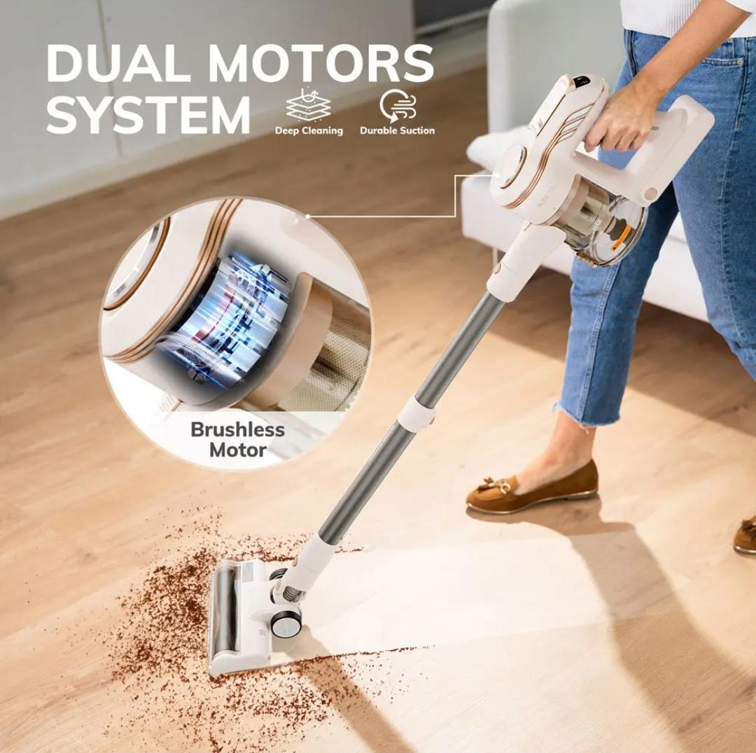 Cordless Vacuum Cleaner with 15 kPa Suction Power, High-Performance Handheld Vacuum